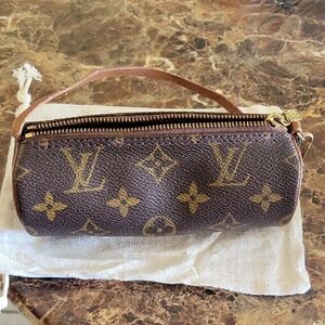 Louis Vuitton Monogram Canvas Mini Pouch in Brown and Gold